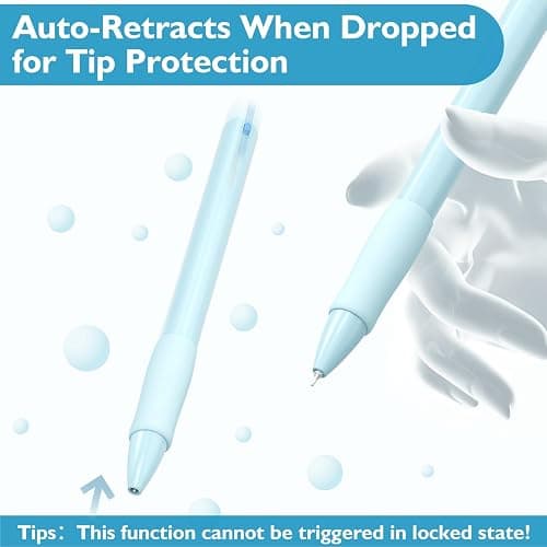 AECHY 3 Pack Gravity Sensing Auto-Retractable Ballpoint Pens, Quick Dry Black Ink Pens 0.5mm Fine Point, Smart Lock Mechanism, Drop-Proof Design, Ultra-Smooth Writing for Office,School,Nurses thumbnail 6