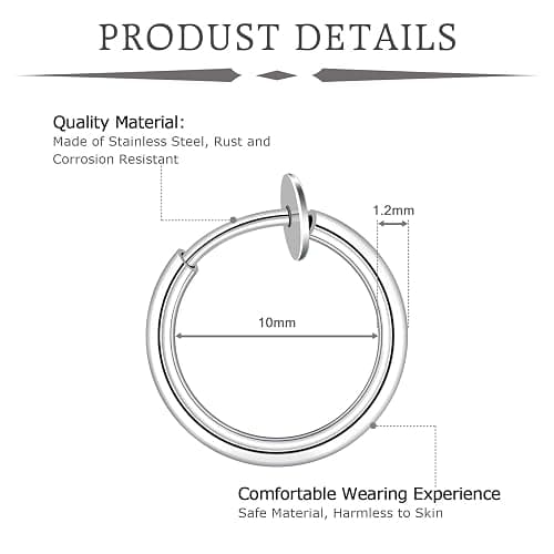 Mayhoop 16g Cartilage Earrings - Men Women Surgical Stainless Steel Tragus Piercing Jewelry Stud Hoop Forward Helix Rook Daith Conch Earrings thumbnail 6