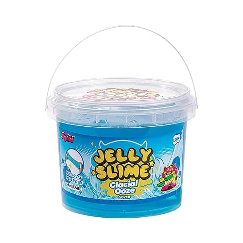 Slymu Jelly Slime Glacial Ooze - Blue, Unscented, Sensory Fidget, 3.1 lbs, Stress Relief, ASMR Crisp Texture, Bucket, Party Favors for Kids, Birthday Gifts for Girls and Boys, Goodie Bag Stuffers thumbnail 5