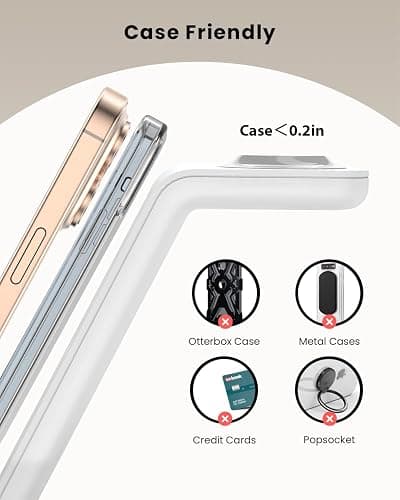 Wireless Charging Stand, GEEKERA 3 in 1 Wireless Charger Dock Station for iPhone 17 16 15 14 13 12 11 Pro Max Plus/X/8 Series, Apple Watch Ultra 11/10/9/SE/8/7/6/5/4/3/2, AirPods Pro/3/2 thumbnail 7