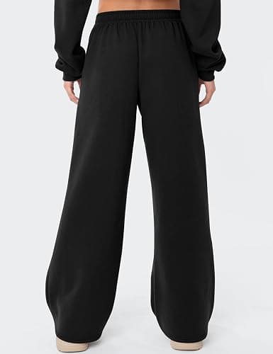 LOMON Women's Sweatpants Wide Leg Fleece Lined Sweat Pants Spring Winter Clothes 2026 Baggy Drawstring Joggers with Pockets thumbnail 5