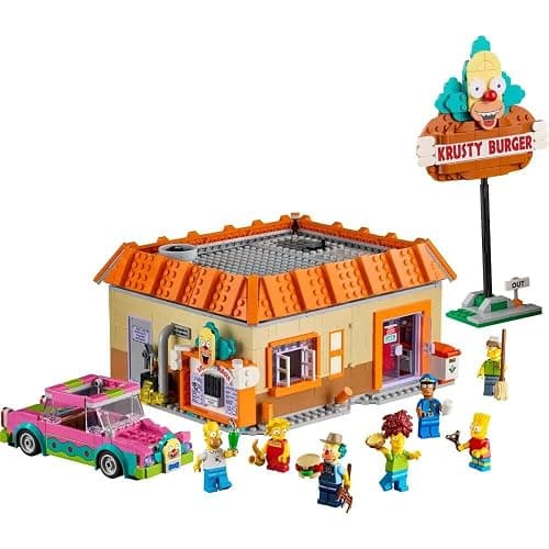 LEGO Icons The Simpsons : Krusty Burger, Home Decor Building Kit for Adults Includes Homer, Bart and Lisa Simpson, Farmer Krusty, Sideshow Bob, Squeaky Voiced Teen and Officer Lou Minifigures 10352 thumbnail 3