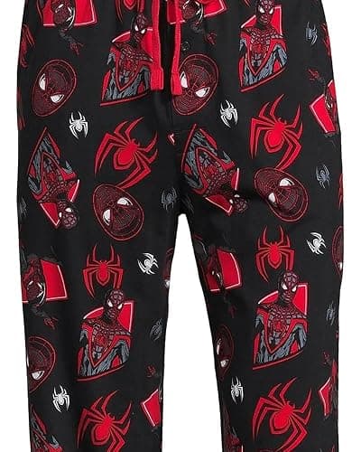 Marvel Spider-Man Men's Miles Morales Mask Allover Print Adult Sleep Bottoms Pajama Pants thumbnail 6
