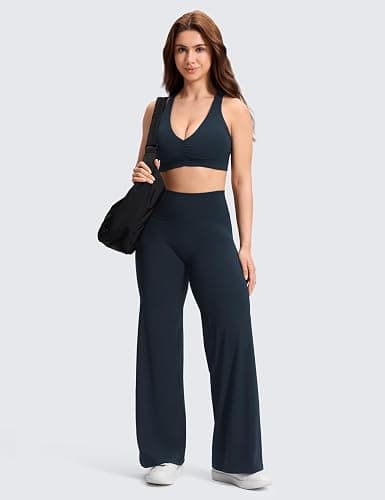 CRZ YOGA Softretch No Front Seam Wide Leg Pants 28''/ 30''/ 32" for Women - High Waist Yoga Lounge Buttery Soft Comfy Casual thumbnail 3