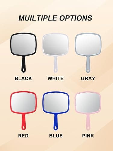 Gladmart Hand Mirror Salon Barber Hairdressing Handheld Mirror with Handle (Square Pink 7.4 x 10.3 inches) thumbnail 7