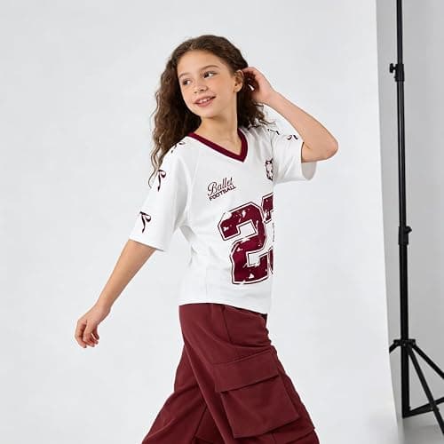 Afsmlys Tween Girls Clothes Short Sleeve Graphic T-Shirt Top + Cargo Pants 2pcs Outfit Set, Size 7-15Years thumbnail 5