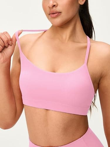 Omwilddo Womens Y Back Padded Sports Bra Strappy U Neck Butter Soft Low Impact Workout Bras Yoga Pilates Walking thumbnail 2