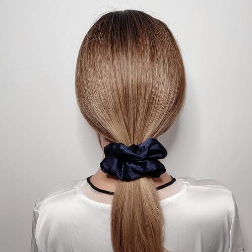 Sufermoe 12 Pcs Satin Silk Hair Scrunchies, Assorted Blue, 4.5 Inch Hair Ties for Women Girls thumbnail 2