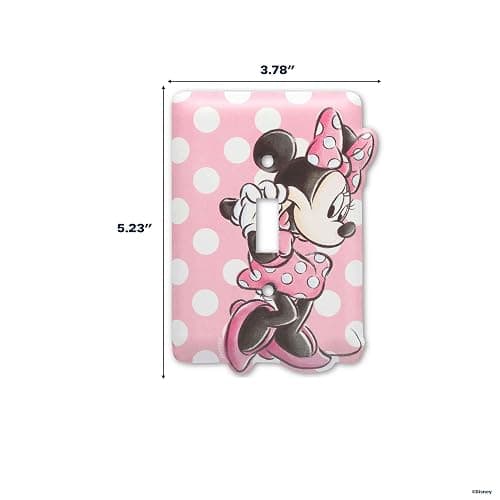 Disney Minnie Mouse Polka Dot Metal Light Switch Plate - Minnie Switch Plate Decoration for Kids' Bedroom or Play Room thumbnail 2