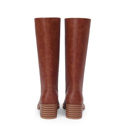 Adolilove Mid Calf Boots for Women Chunky Block Heel Women’s Tall Boots Square Toe Comfortable Casual Boots Low Heel Trendy Stylish Boots thumbnail 9