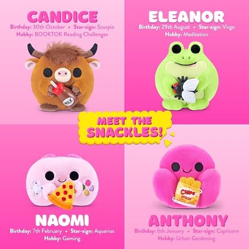 Snackles Core Series 2 5-Inch Snackle Plush by ZURU – Cute Collectible Plush with Snack Brand Accessory, Soft Squeezable Design, and Playful Character Style thumbnail 5