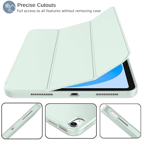 iMieet iPad (A16) Case 11th Gen/iPad 10th Generation Case [11-Inch 2025/10.9 Inch 2022] with Pencil Holder, Trifold Stand Smart Cover with Soft TPU Back,Auto Wake/Sleep(Light Green) thumbnail 2