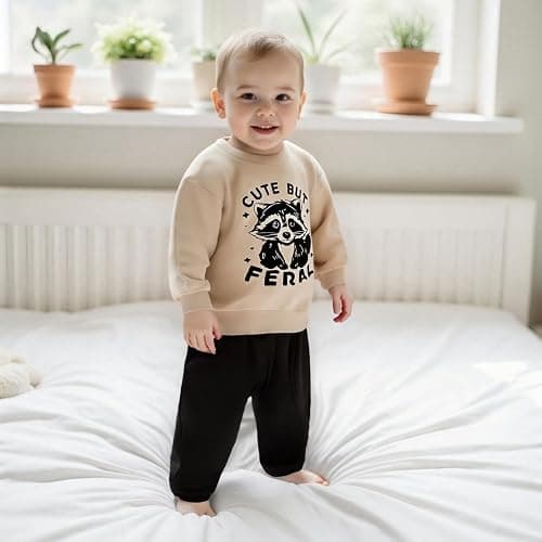 Sejardin Toddler Baby Boy Clothes Cute Fall Winter Outfit 6 12 18 24M 3T Letter Long Sleeve Sweatshirts and Jogger Pants Set thumbnail 2