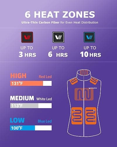 Venustas Women's Heated Vest with Battery, Lightweight Quilted Vest for Women thumbnail 3