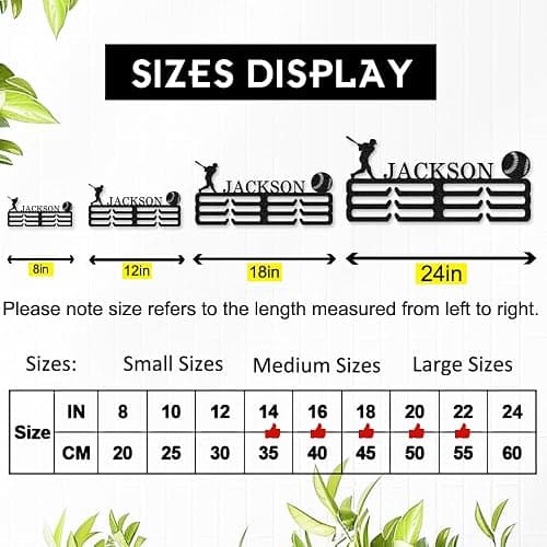 Personalized Medal Hanger Display with Name & Patterns, Custom Metal Medal Holder Display Rack Frame for Awards Ribbons, 3 Rungs Tiered Award Rack for Sports, Running, Soccer, More thumbnail 6