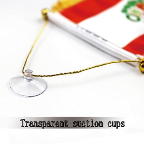 Peru Hanging Flag with Suction Cup 4x6 Inch - Double Sided Peruvians Mini Banner for Car Rearview Mirror and Window Decor thumbnail 4