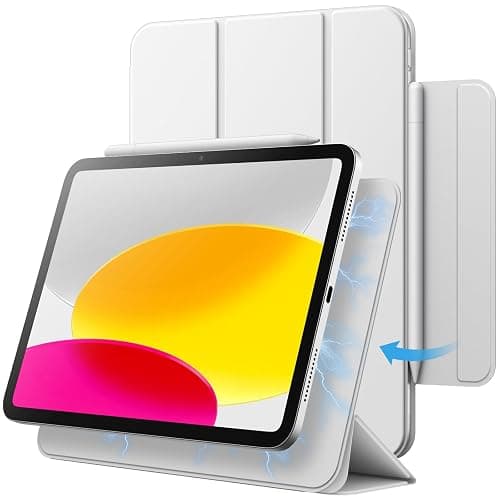 JETech Magnetisch Hülle für iPad (A16) 11./10. Generation (2025/2022), Magnetisch Befestigung, Schlank Schutzhülle mit Auto Schlafen/Wachen (Weiß) - Image 1