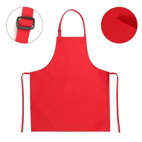 Kyson 9 Pcs Halloween Chef Costume Kit-Wig,Fake Moustache,Eyebrows,Eyeglasses,Bowtie,Red Apron,Cane-Fancy Costume Dress Up thumbnail 3