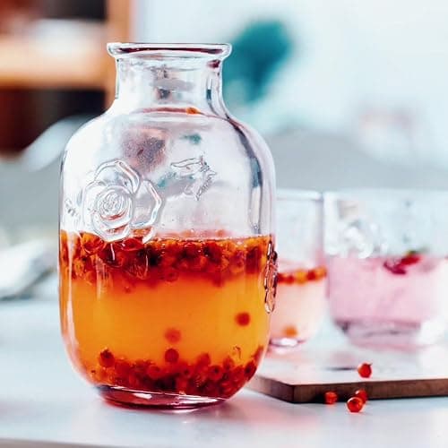 LCORMAG Pink Rose Flower Vintage Bedside Water Carafe and Glass Set, 15 oz Clear Glass Water Carafe with Tumbler for Bedroom Nightstand, Fruit Juice Milk Carafes, Mouthwash Decanter for Bathroom thumbnail 6