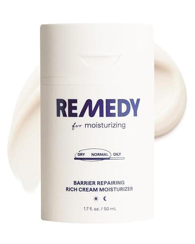 Remedy for Rich Moisture - Barrier Repairing Rich Cream Moisturizer for Normal to Dry Skin - Quadruple Ceramide Complex, Peptides, Squalane, Glycerin- By Dermatologist Dr. Shah, 1.7 fl. oz - Image 1