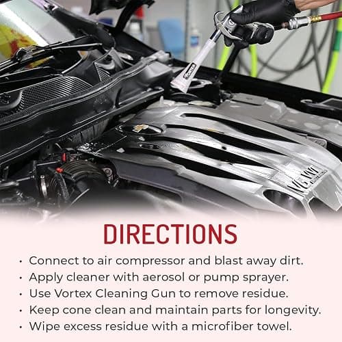 HI-TECH Vortex II Air Cleaning Gun – Pro Auto Detailing Tool for Deep Cleaning Interiors & Exteriors – Uses Air Compressor – Blasts Dust, Dirt & Grime Fast thumbnail 5