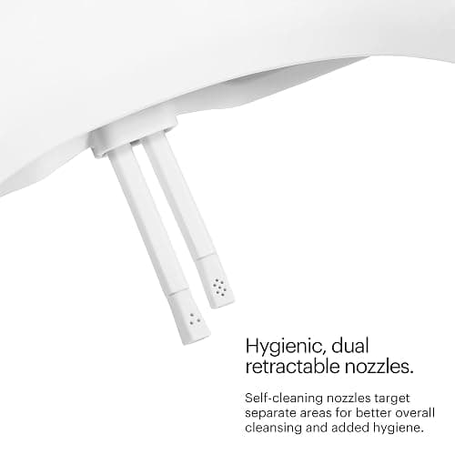Brondell Bidet Toilet Seat, Non-Electric Swash Ecoseat, Fits Elongated Toilets, White - Dual Temperature, Dual Nozzle System - Bidet with Easy Installation thumbnail 4