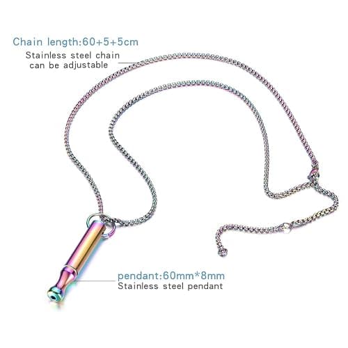 BOLAGTIER Anxiety Breathe Necklace Mindfulness Breathing Necklace Stress Relief Stainless Steel Pendant Necklace for Women Men thumbnail 4