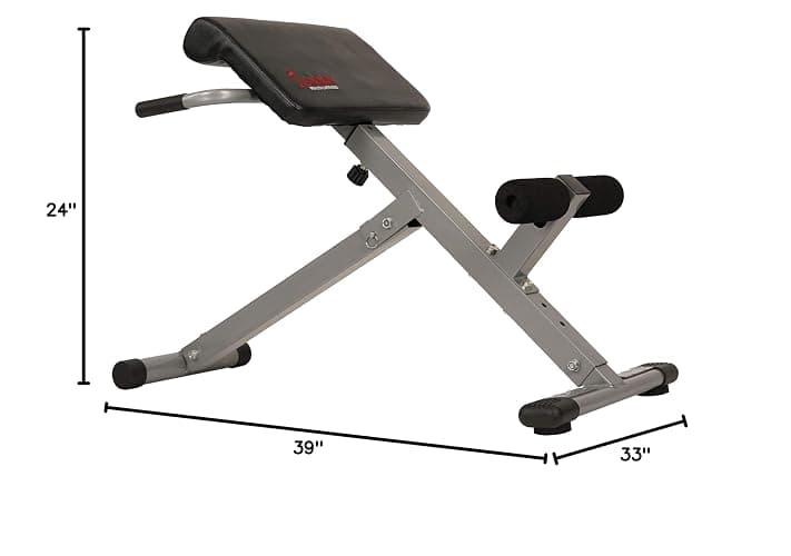 Sunny Health & Fitness Foldable Hyperextension Roman Chair w/Back Extension, Home Gym Sit Up Bench for Glute & Ab Workouts, Optional Adjustment Incline & Multi-Function Heavy-Duty Exercise Equipment thumbnail 13