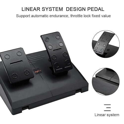 PXN PC Racing Wheel, V3II 180 Degree Universal Usb Car Sim Race Steering Wheel with Pedals for PS3, PS4, Xbox One, Xbox Series X/S, Switch (Black) thumbnail 7