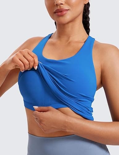 CRZ YOGA Butterluxe Workout Racerback Tank Tops for Women - Padded Athletic Spandex Yoga Shirts with Built in Bra thumbnail 3