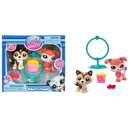 Littlest Pet Shop Mins Figures Set of 2 S2-88&89 Shetland Shepherd With Poodle Dog - Image 1