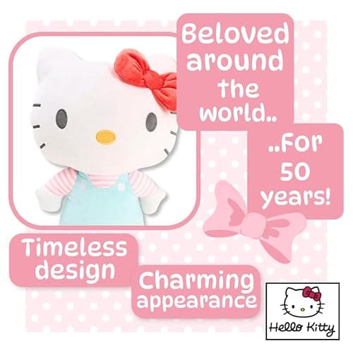 Simply Toys Official Hello Kitty Plush Doll 40cm | Soft Sanrio Licensed Stuffed Toy in Mint Overalls | Collectible Hello Kitty Plushie for Girls, Teens, Kids, Adults & Fans Idea & Room Decor thumbnail 4
