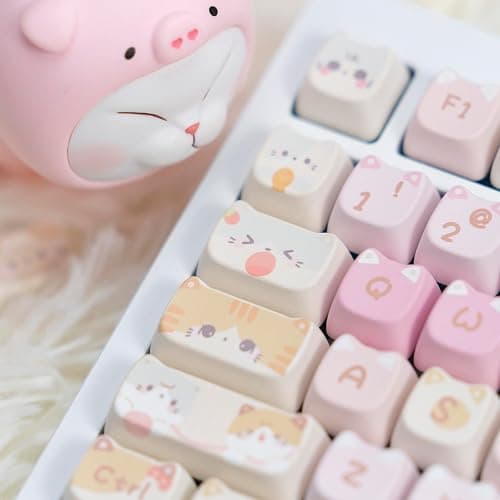 KiiBoom x Maorbeng Meow Meow Squad Keycaps Set, Dye-Sublimation PBT, Mao Profile, 142 Keys Custom Keycaps for ANSI Layout, MX Switches Mechanical Gaming Keyboard thumbnail 4