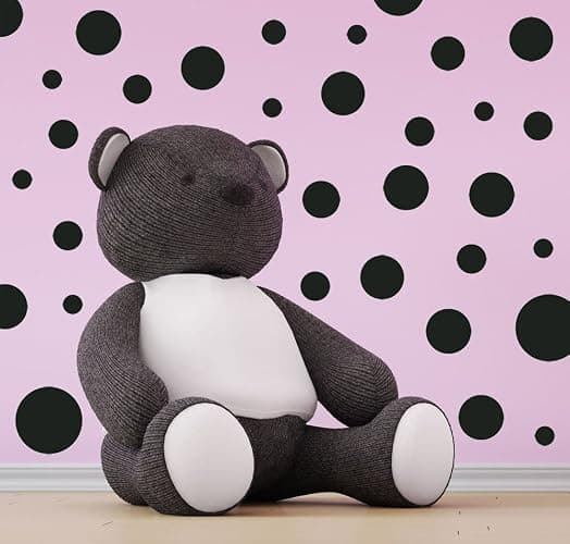 Black Polka Dot Wall Decals, Girls Room Wall Decor Stickers, Wall Dots, Vinyl Circle Peel & Stick DIY Bedroom, Playroom, Kids Room, Baby Nursery Toddler to Teen Bedroom Decoration (Black) thumbnail 5