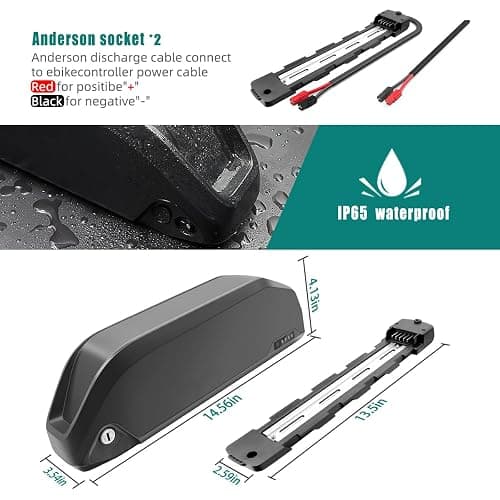 POLLY Model Ebike Battery 48v 13AH with Charger, USB Port, Lithium Electric Bike Battery for 1000W 750W 500W 250W Motor (Bafang, AW, most ebike conversion kit) thumbnail 4