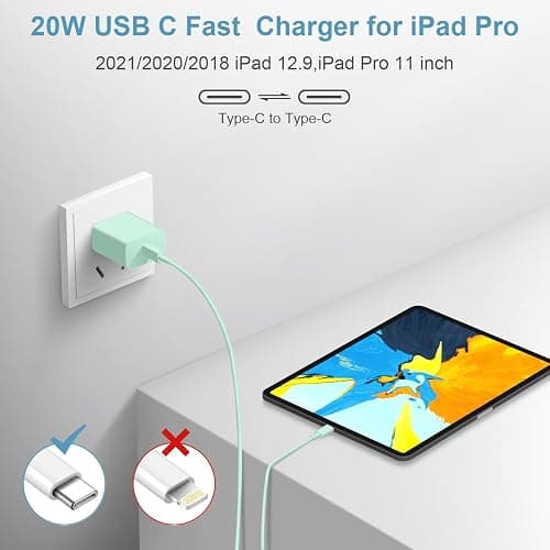 iPhone 17 16 15 Charger Fast Charging Type C Chargers USB C Charger Block iPhone Air Chargers with 2 Pack 6FT Cable for iPhone 17/17 Plus/17 Pro Max/16/16 Plus/16 Pro Max/15 Pro Max/iPad Pro(Green) thumbnail 6