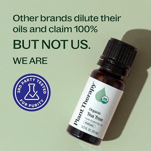 Plant Therapy Top 6 USDA Organic Essential Oil Set - Lavender, Peppermint, Eucalyptus, Lemon, Tea Tree 100% Pure, Natural Aromatherapy, for Diffusion & Topical Use, Therapeutic Grade 10 mL (1/3 oz) thumbnail 5