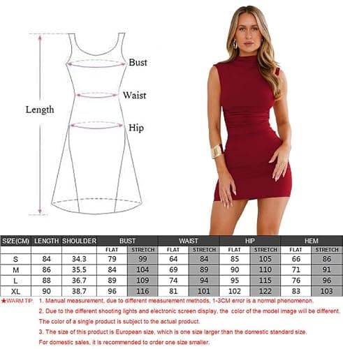 Sukiglam Robe Courte Femme Sexy sans Manches Col Haut Robes Moulante Chic et Élégante Wrap Mini Robe de Soiree Ete Tenues Décontractée Bodycon Robes Fourreau de Clubbing Cocktail Fête thumbnail 7