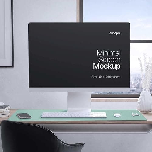 Desk Mat Large protector Pad - Multifunctional Dual-sided Office Desk Pad,Smooth Surface Soft Mouse Pad,Waterproof Desk Mat for Desktop, Pu Leather Desk Cover for Office/Home(Lake Blue, 23.6" x 13.7") thumbnail 7