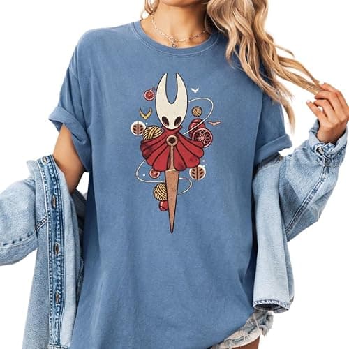Hollow Knight Silksong Hornet T-Shirt, Hornet Indie Game Shirt, Hollow Bug Night Shirt thumbnail 2