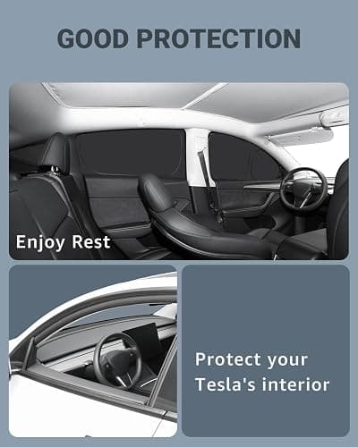 BASENOR 7PCS Tesla Model Y Sunshade Side Windows Rear Windshield Sun Shades Reflective Covers Sunproof UV Rays and Privacy Protection for Model Y 2020-2025 thumbnail 4