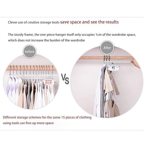 JFFLYIT Blouse Tree Hangers Multi-Layer Clothes Hangers 3 Pack 5 in 1 Non Slip Space Saving Closet Organizer Stainless Steel Shirt Hanger Coats Hanger（Black） thumbnail 6