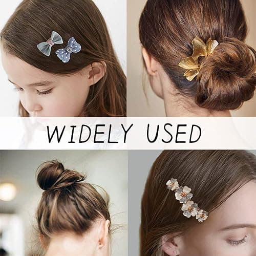 400 Pcs Hair Pins Kit, Including 100 Pcs Bobby Pins, 100 Pcs U Hair Pins, 200 Black Rubber Hair Bands, Hair Pin for Girls and Women, Great for All Hair Types (Black, Gold) thumbnail 6