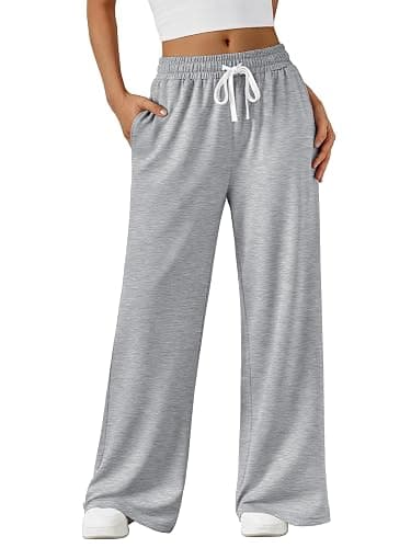 AUTOMET Lounge Pants Women Wide Leg Casual Sweatpants Baggy Workout Sweat Pajamas Pants Fall Fashion Outfits with Pockets - Image 1