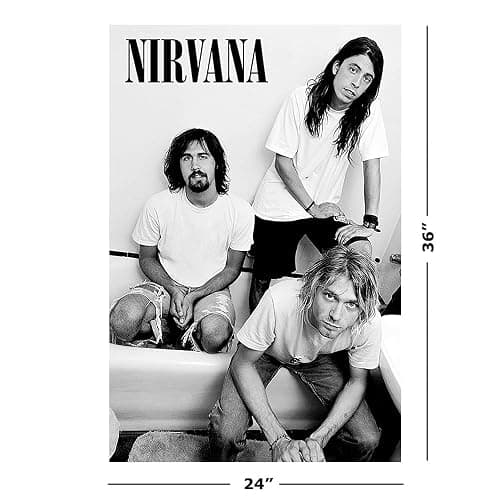 POSTER STOP ONLINE Nirvana - Music Poster/Print (B&W - Kurt, Krist & Dave) (Size 24 x 36) thumbnail 2