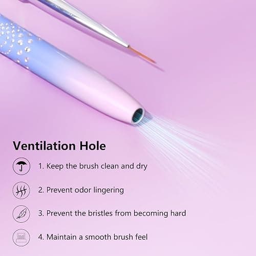 Makartt Nail Art Brushes Set: 5pcs Liner Brushes 7/9/11/15/25mm Thin Nail Art Design Brush with Cap Nail Polish Brush for Builder Gel 3D Nail Gel French Tip Tool Nail Painting thumbnail 9
