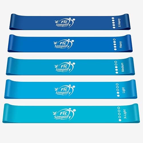 Fit Simplify Resistance Loop Exercise Bands with Instruction Guide and Carry Bag, Set of 5 thumbnail 2
