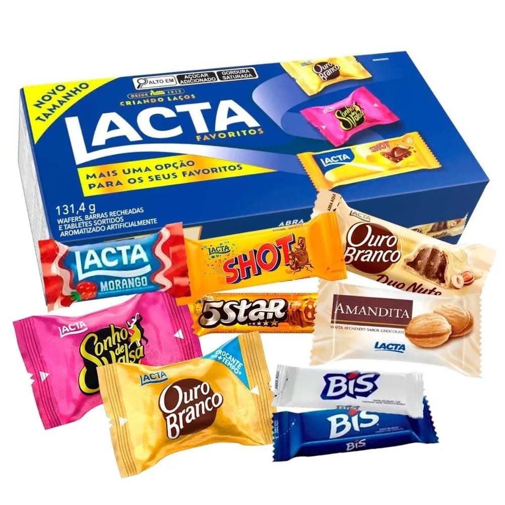 Lacta Favoritos - Caixa de variedades chocolates, 131,4gr thumbnail 3