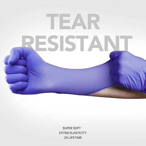 Medguy Medical Nitrile Exam Gloves, 4 Mil Powder-Free Latex-Free Disposable Food-Safe Cooking Cleaning, Blue-Violet 100 Pcs thumbnail 2
