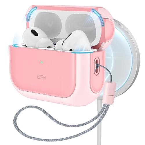 ESR for AirPods Pro 2 Case, Compatible with Airpods Pro Case 2nd / 1st Generation (2023/2022/2019), Compatible with MagSafe, Full Drop Protection Cover with Lanyard, Pink - Image 1